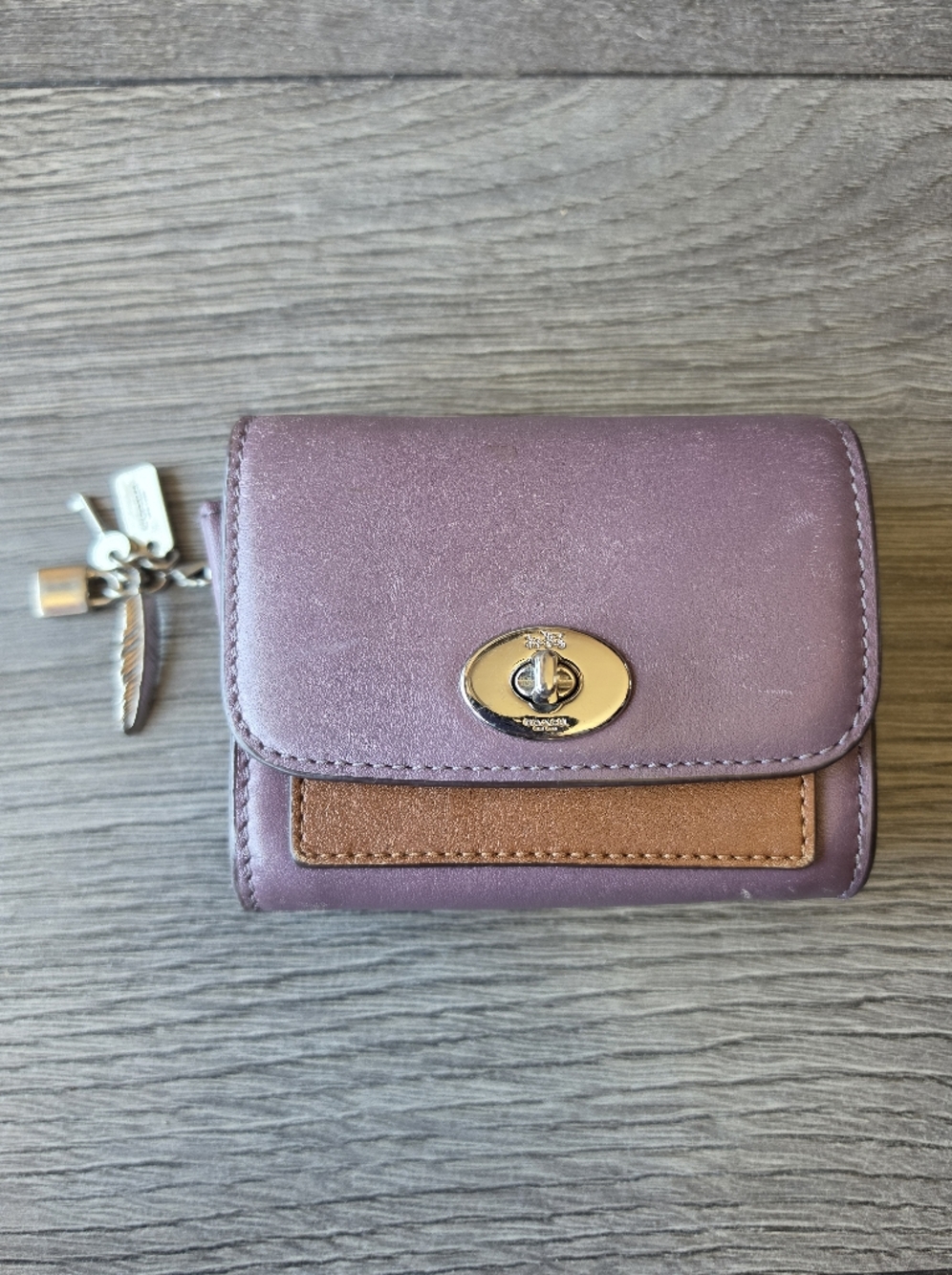 HTF COACH Colorblock Charm Flap Wallet